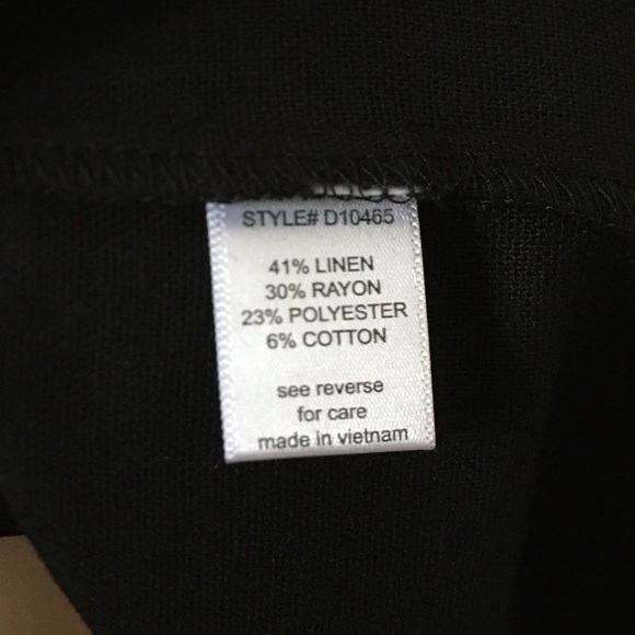 Spaghetti Strap Linen Black Midi Dress - Picture 12 of 12